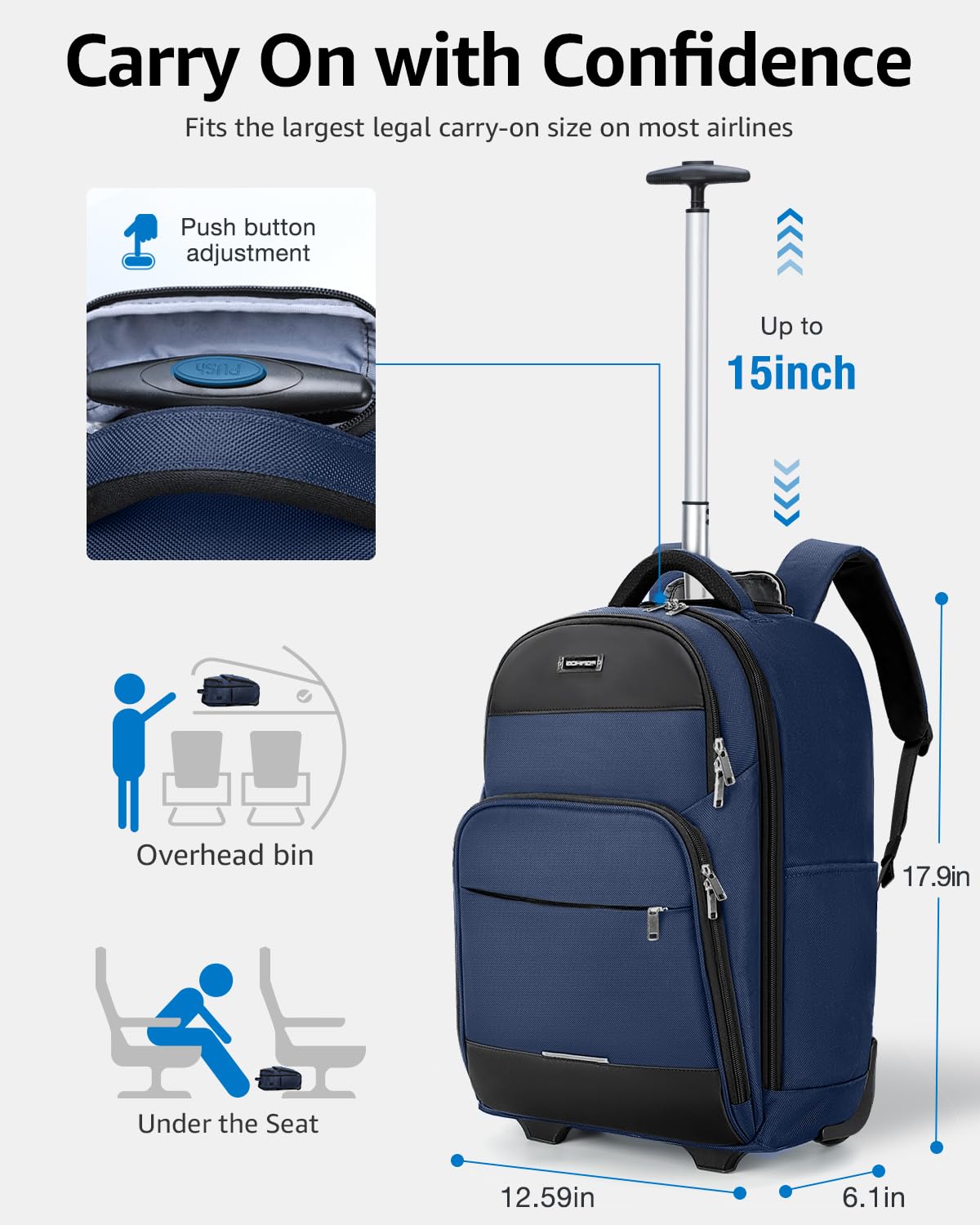 Ponhog Sac à dos de voyage pour ordinateur portable 30 l Noir pour homme femme adulte