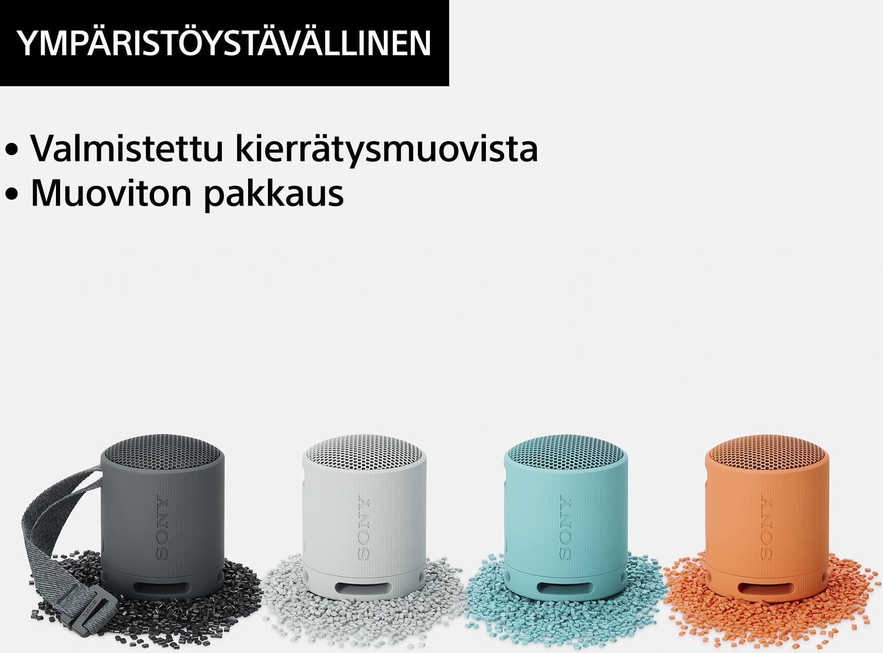 Sony SRS-XB100 - Bezprzewodowy głośnik Bluetooth, przenośny, lekki, podróżny, trwały, wodoodporny i pyłoszczelny IP67, akumulator 16 godz., uniwersalny pasek, zestaw głośnomówiący, jasnoszary