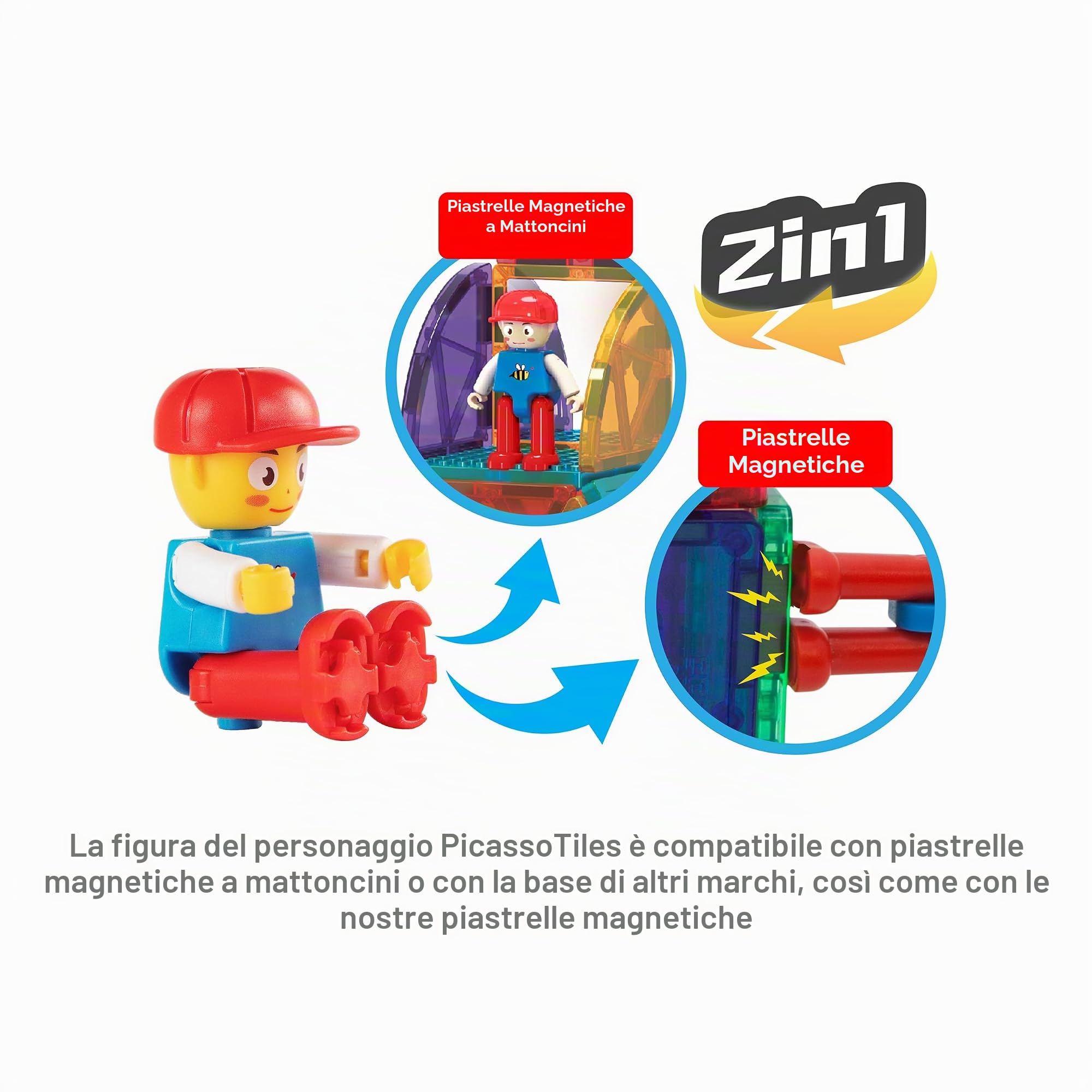 PicassoTiles Set di 333 Piastrelle Magnetiche 3D per Costruzioni, Gioco Creativo per Bambini dai 3 Anni in su