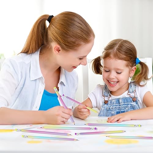 Miniatura 7 de Ainiv Lápices #2 HB, lápices número 2 con borrador, 12 lápices de macarrón, lápices de grafito, lápices de madera, lápices de regalo para niños,