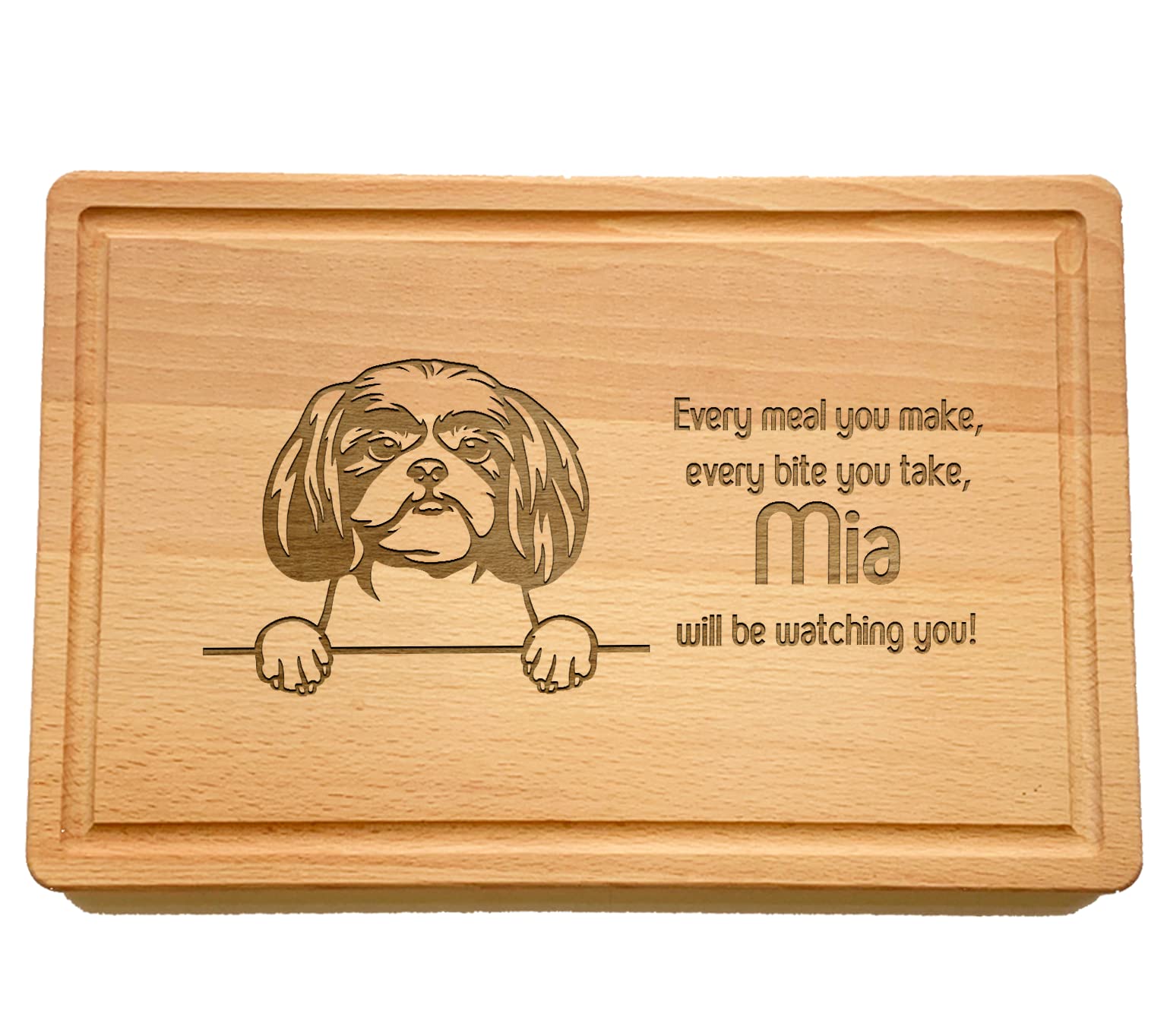 Personalised Shih Tzu Chopping Board - Add Your Dogs Name