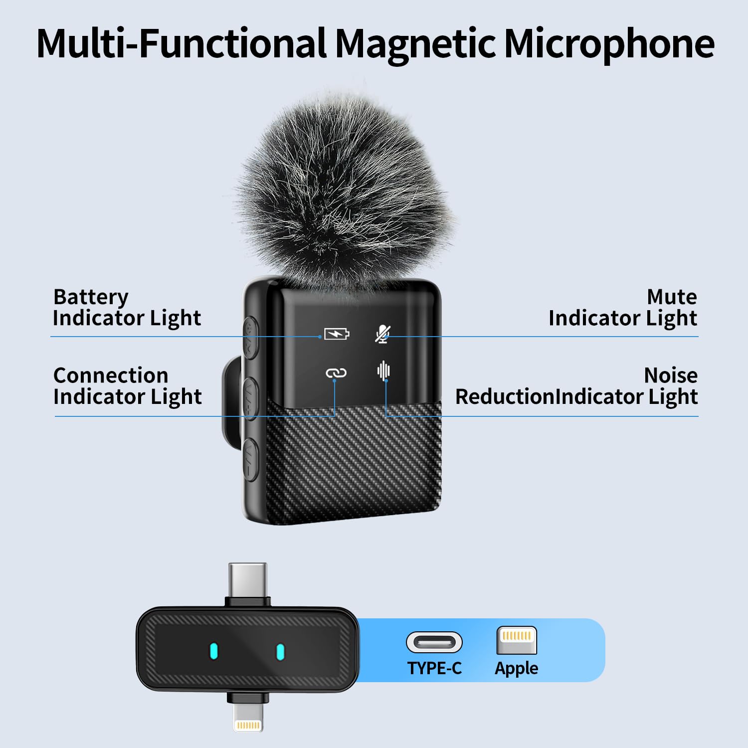 yAyusi Vlogging Kit pour iPhone/Android, Kit Youtuber Comprend Trépied 3 en 1, Lumière LED, Microphone et Housse de Rangement, Idéal pour Interviews de Rue et Enregistrement de Vlog