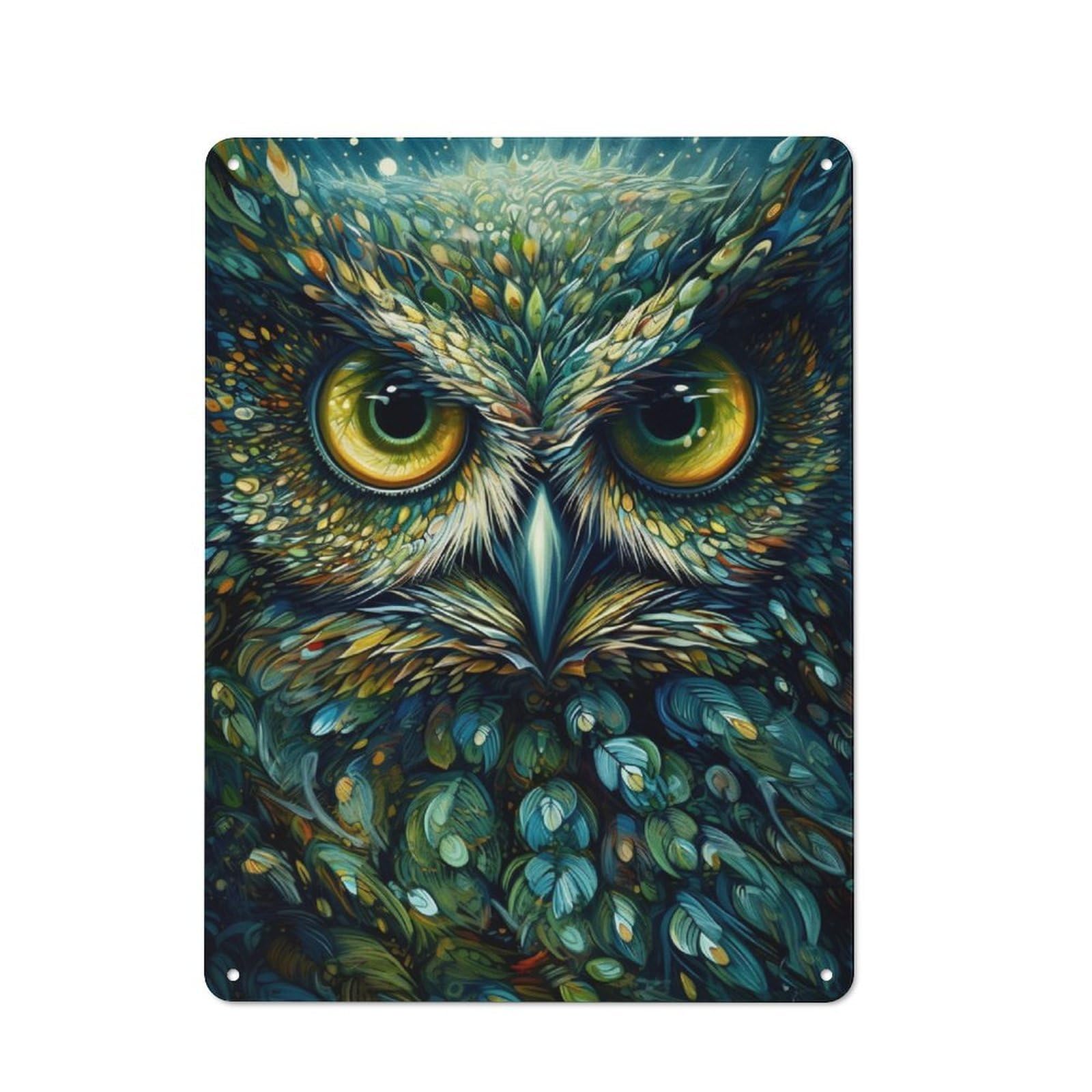 Junmoney Owl For Lounge Or Reading Corner, Retro Metal Sign 40X30cm, For Metal Sign Collectors, For Garage And Workshop Walls