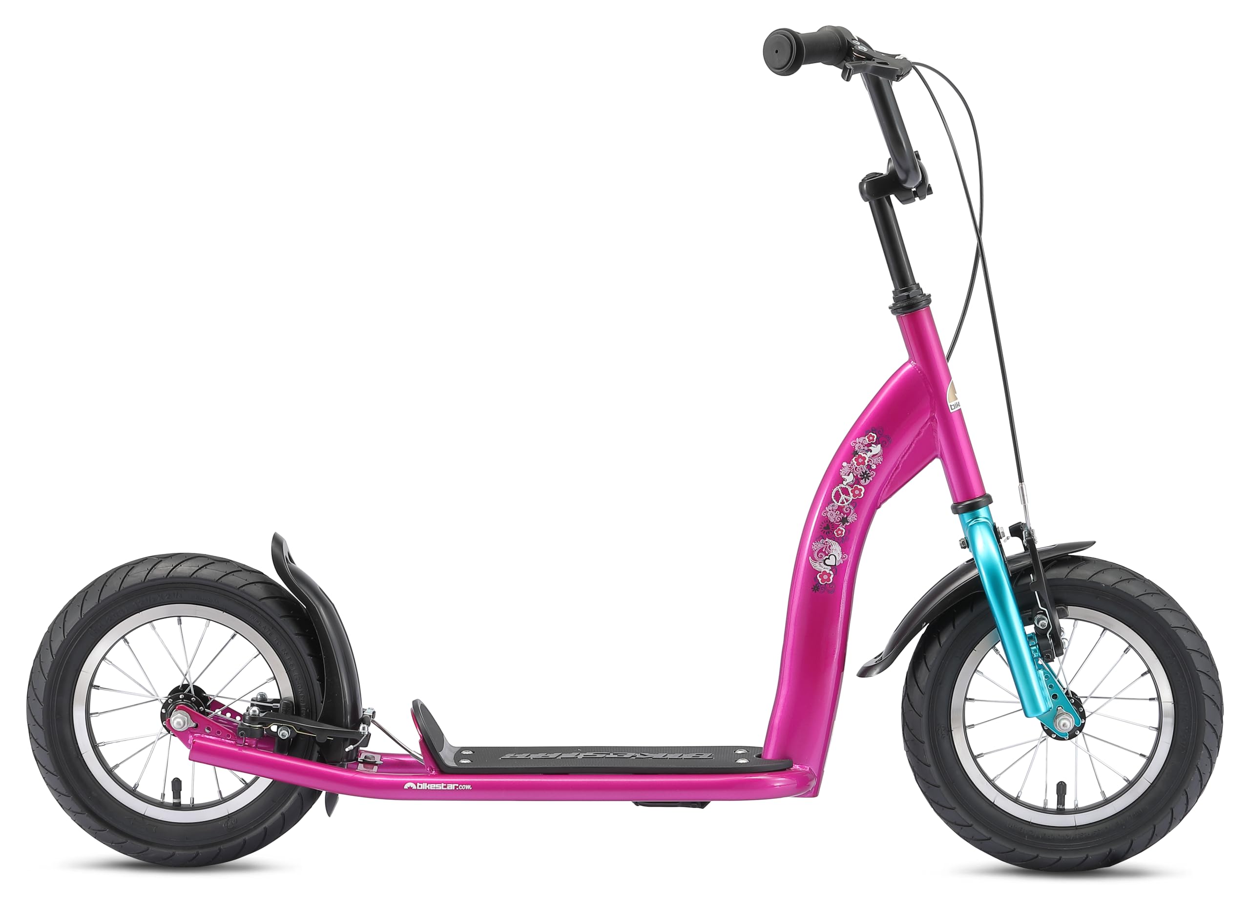 STAR SCOOTER Roller Kinderroller Tretroller Kickscooter mit Luftreifen für Jungen und Mädchen ab 6-7 Jahre | 12 Zoll Sport Kinder Scooter | Risikofrei Testen