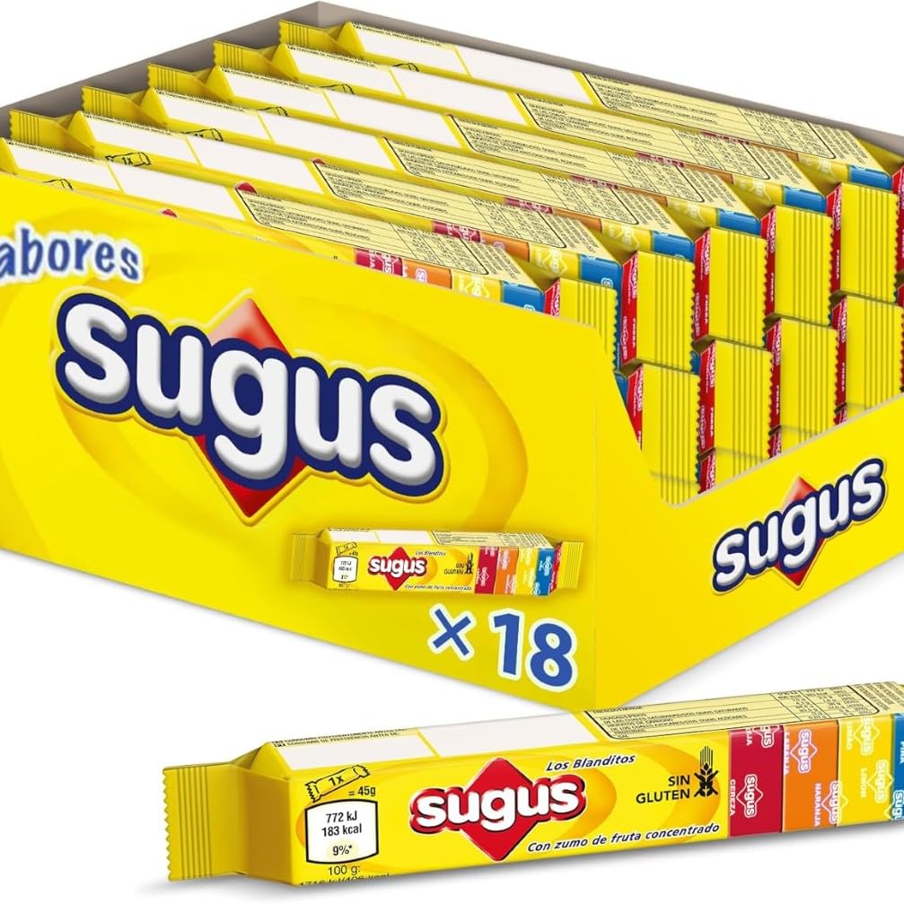 Sugus Caramelo Masticable a Base de Zumo de Frutas 18x45g
