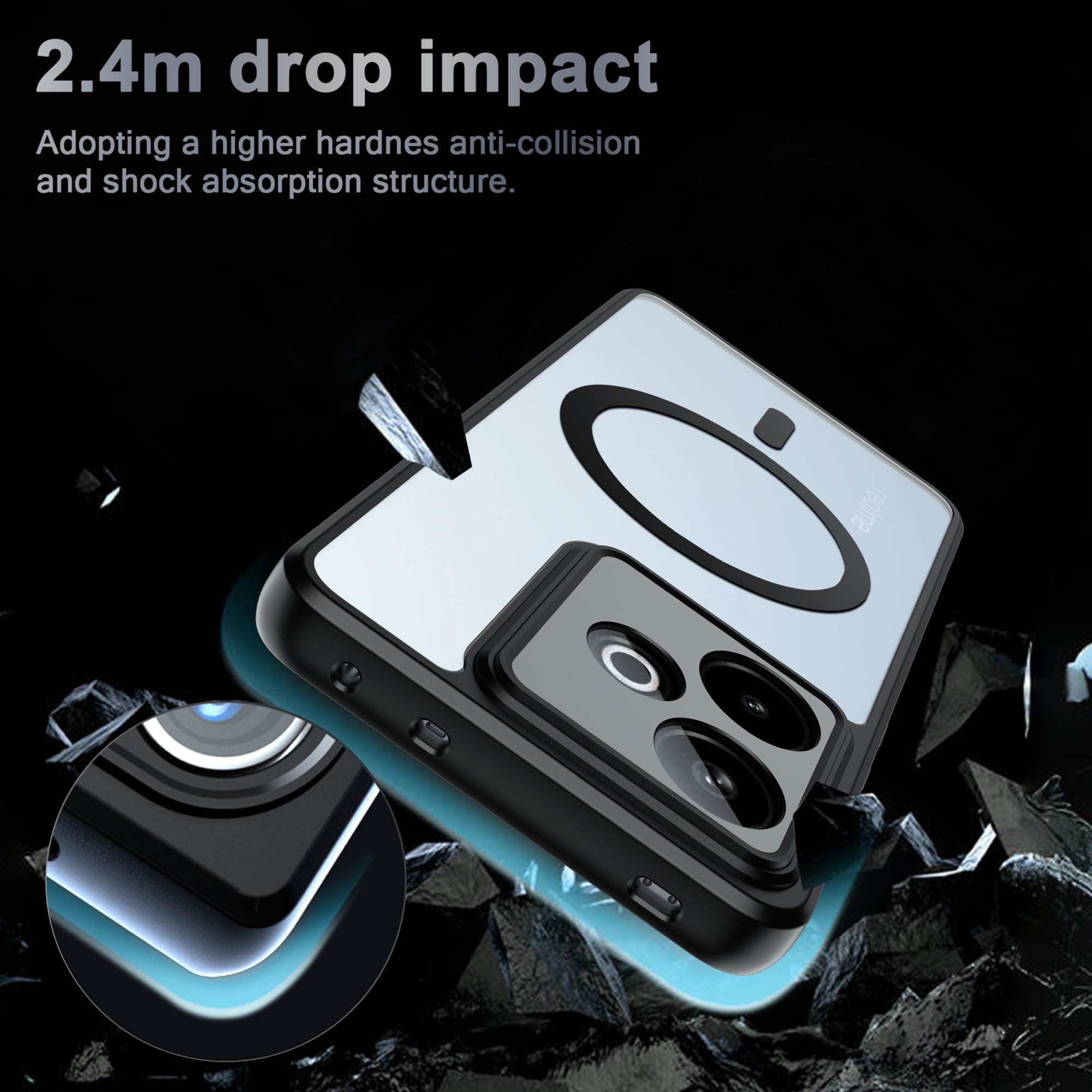 Xundd para Realme GT 7 GT 7T versión Global funda Airbag carcasa a