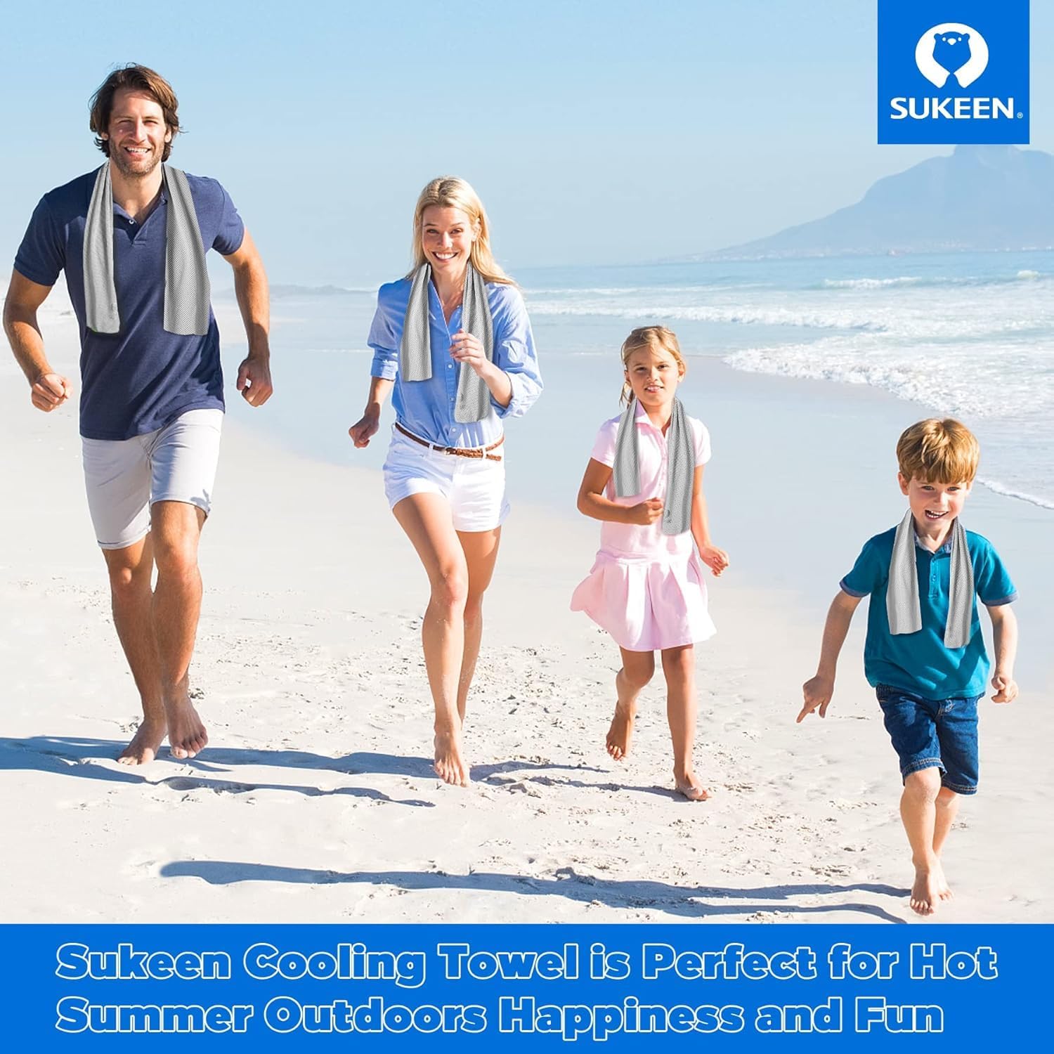 Sukeen Cooling Towel,Instant Evaporative Cooling for Sports,Yoga,Golf,Gym,Neck,Workout and More(40”x 12”)