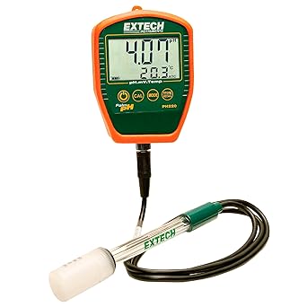 Extech Instruments PH220-C pH Meter with Cabled Electrode, Orange and Green