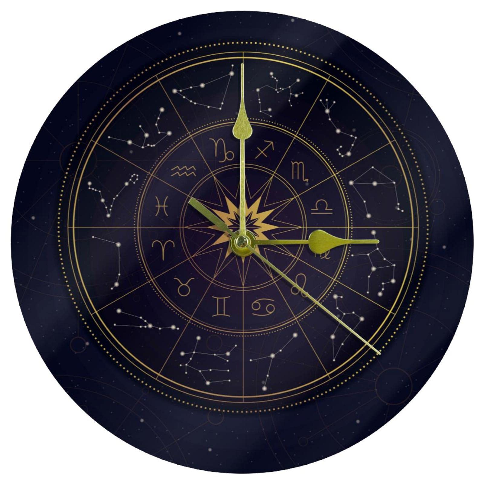 Horloge zodiaque acrylique de qualité supérieure montre murale ronde 24 cm épurée