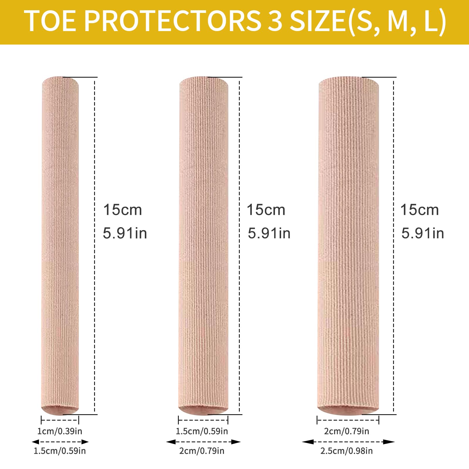 9 Pcs Protector Dedos Pies Silicona Cortables, Tubos de Silicona para Los Dedoss, Protectores de Dedos del Pie para Rozaduras Pies Callos Ampollas Callosidades (3 Tamaños)