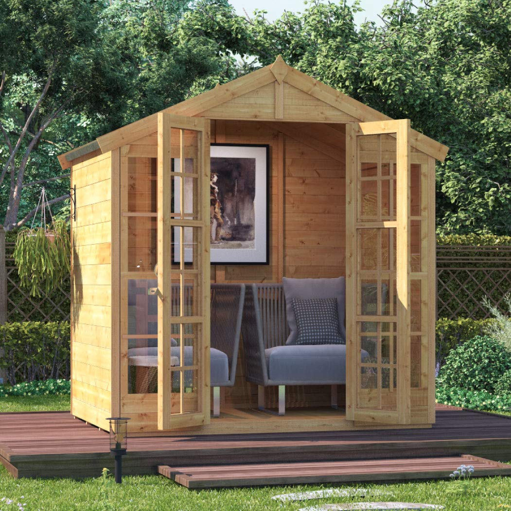 BillyOh 4x6 Harper Tongue and Groove Traditional Garden Summerhouse Apex Roof & Felt 4FT x 6FT