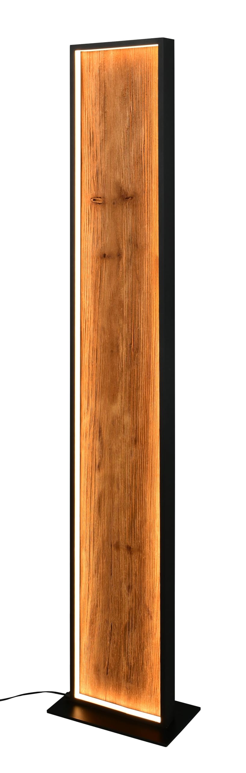 Trio Leuchten LED Stehleuchte Kalea 455510130, Metall Schwarz matt, Holz Kiefer, 35 Watt LED, 4-fach Fuß-Dimmer