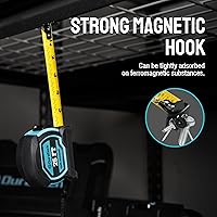 Vista 4 de DURATECH Magnetic Tape Measure 25FT with Fractions 1/8, Retractable Measuring Tape, Easy to Read Both Side Measurement Tape, Magnetic Hook and Shock