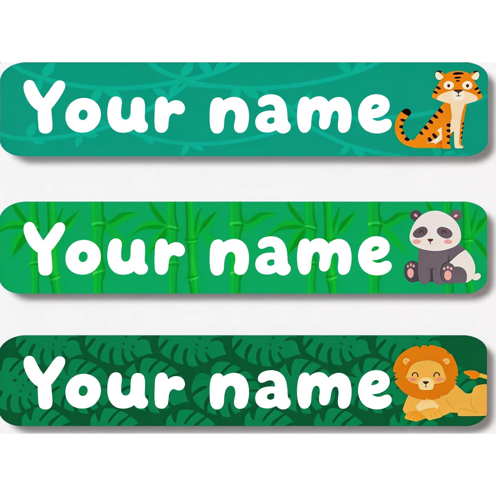 Personalized Waterproof Name Stickers for Kids, Washable Clothing Labels, Durable Name Tags for School, Kindergarten, Lunch Boxes, Books, Toys – Ideal Back to School（Large Animals）