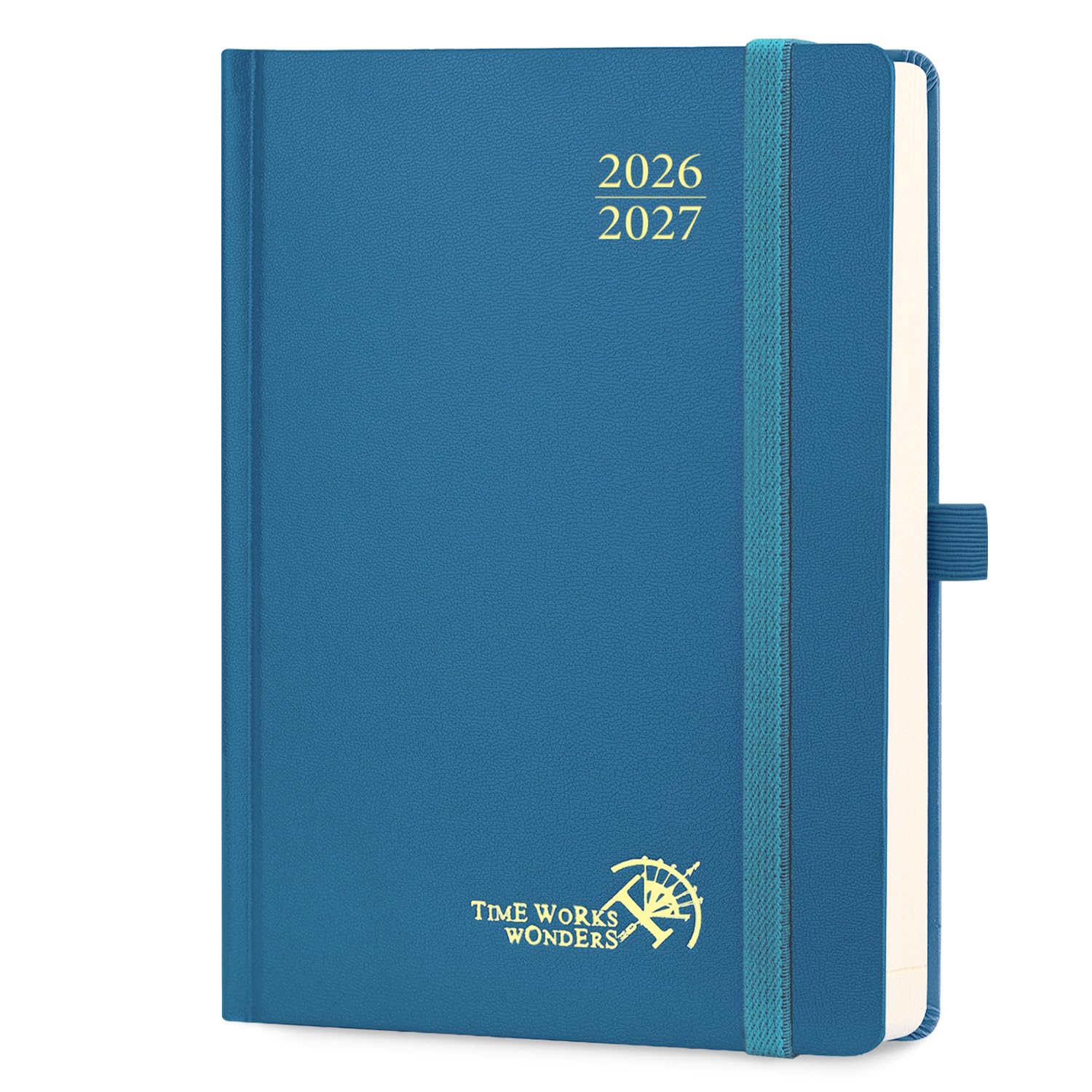 POPRUN Academic Diary 2026-2027 Day to Page A5 Hardback Mid Year Daily 26/27 Planner (Aug'26 - Jul'27) A Day per Page 30 Minutes Interval Appointment Book(Night Sky Blue)