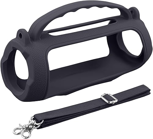 Miniatura 2 de Funda de silicona compatible con JBL Charge 5 portátil impermeable Bluetooth altavoz (funda de silicona negra) Negro cubierta,azul