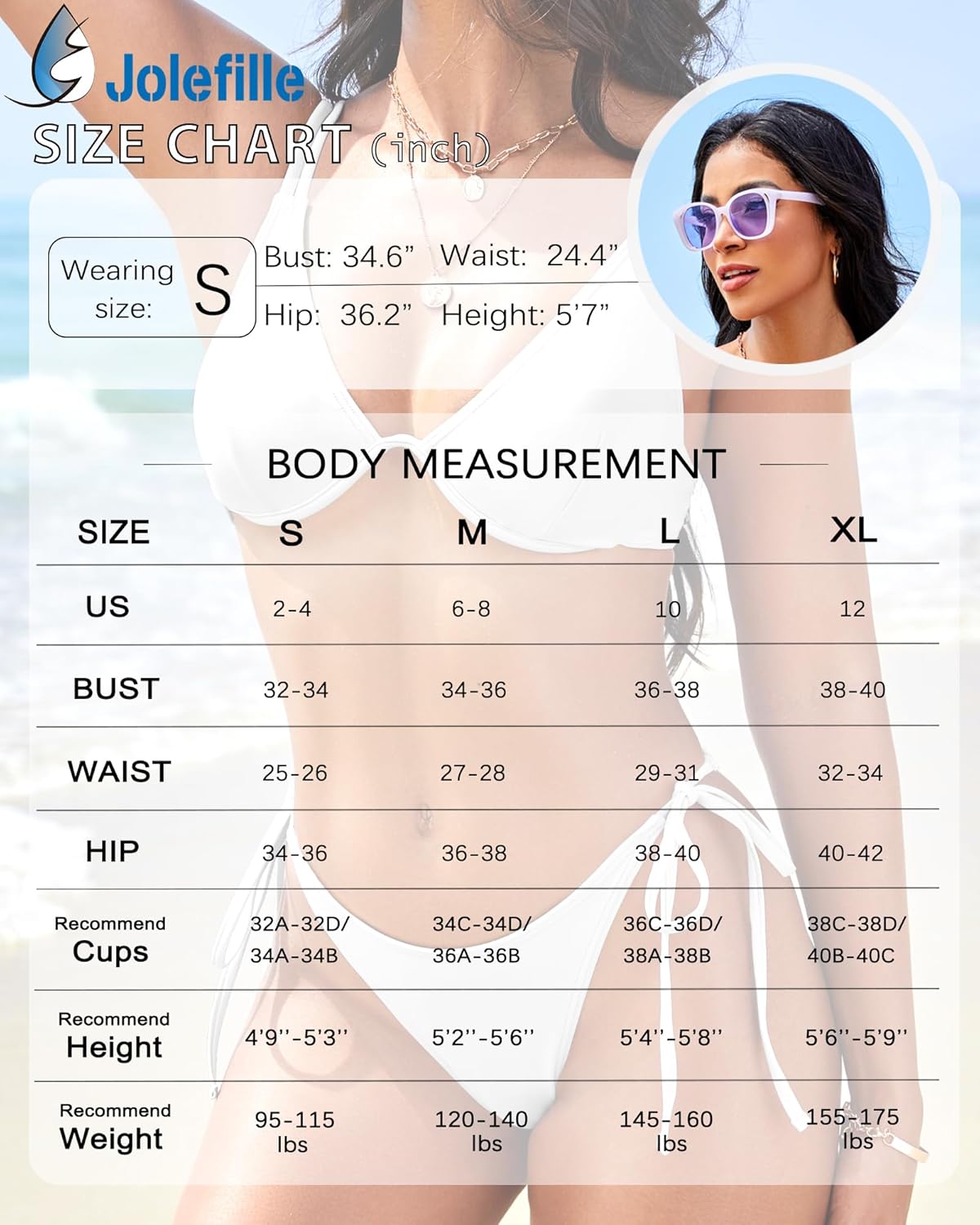 Jolefille Thong Bikini Sets Women Underwire Two Piece Swimsuit Teens Bathing Suit Triangle Bikini Top Modest Swim Suits 2026 - Image 6