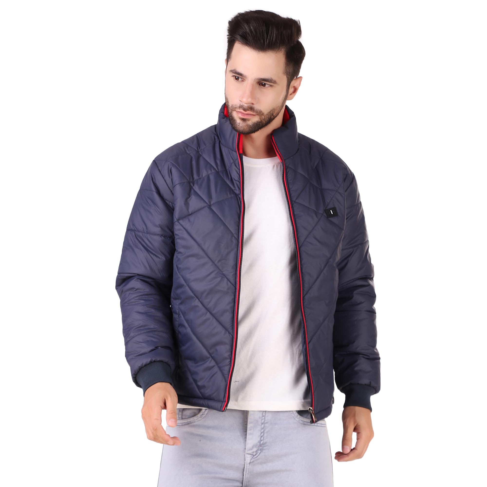 BarstowMen's Full Sleeve Stand Collar Casual Jacket