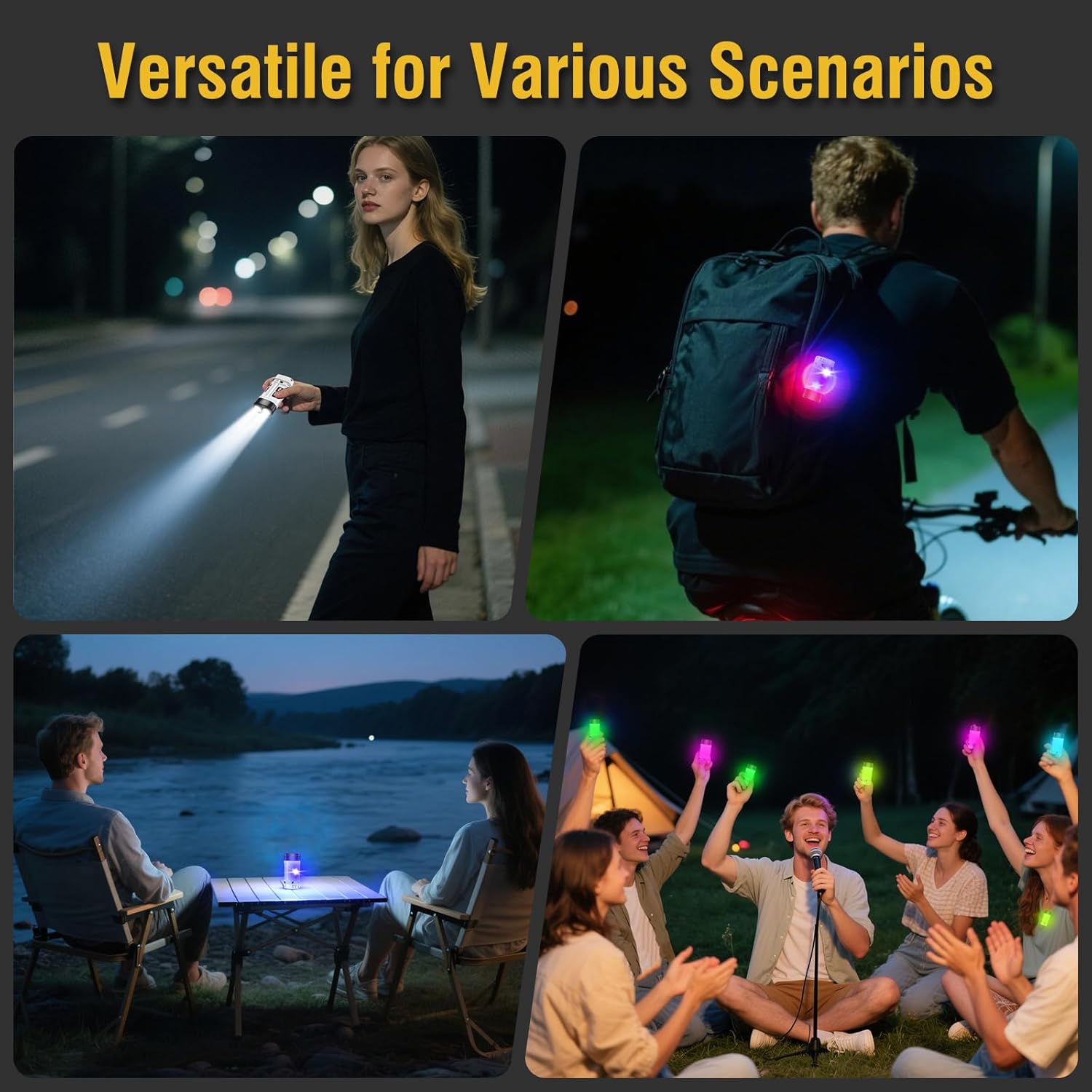 U10 LED Small Powerful EDC Flashlight with Clip, 880LM Mini Poet