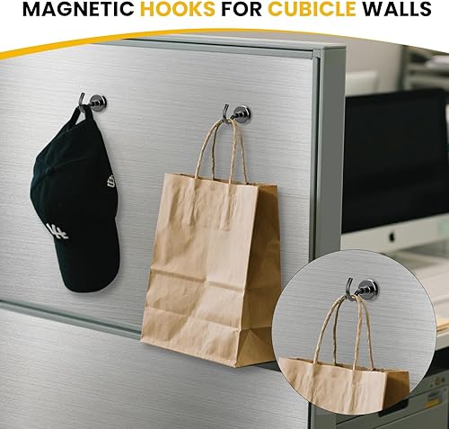 Vista 15 de DIYMAG Ganchos magnéticos para colgar accesorios de cubículo, 118 libras 2025 cruise Cabin Ship Essentials, gancho magnético resistente con imanes