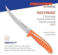 Vista 5 de Dexter Outdoors Dextreme Cuchillo flexible de filete de 7 pulgadas de doble filo Incluye funda