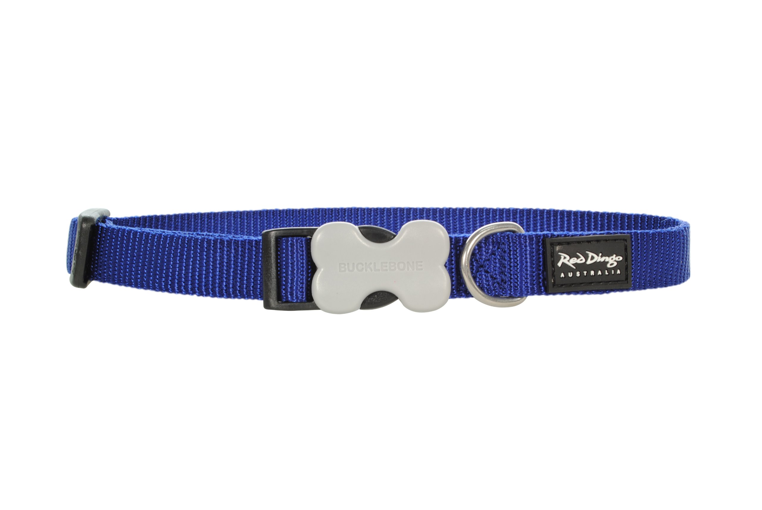 Red Dingo Bucklebone Dog Collar Plain, Dark Blue, X-Small 12mm — image 1