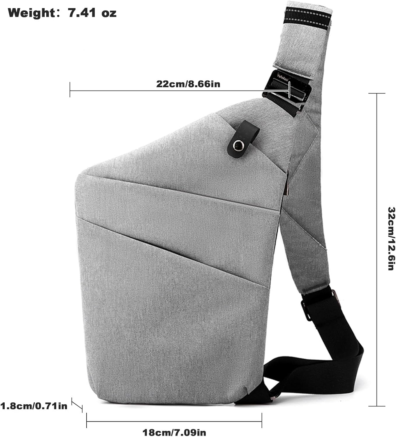 Anti Theft Travel Bag, One Shoulder Large Capacity Cross-body Bag Chest Fashion Lightweight Sling Bags for Travel Sports - Image 5