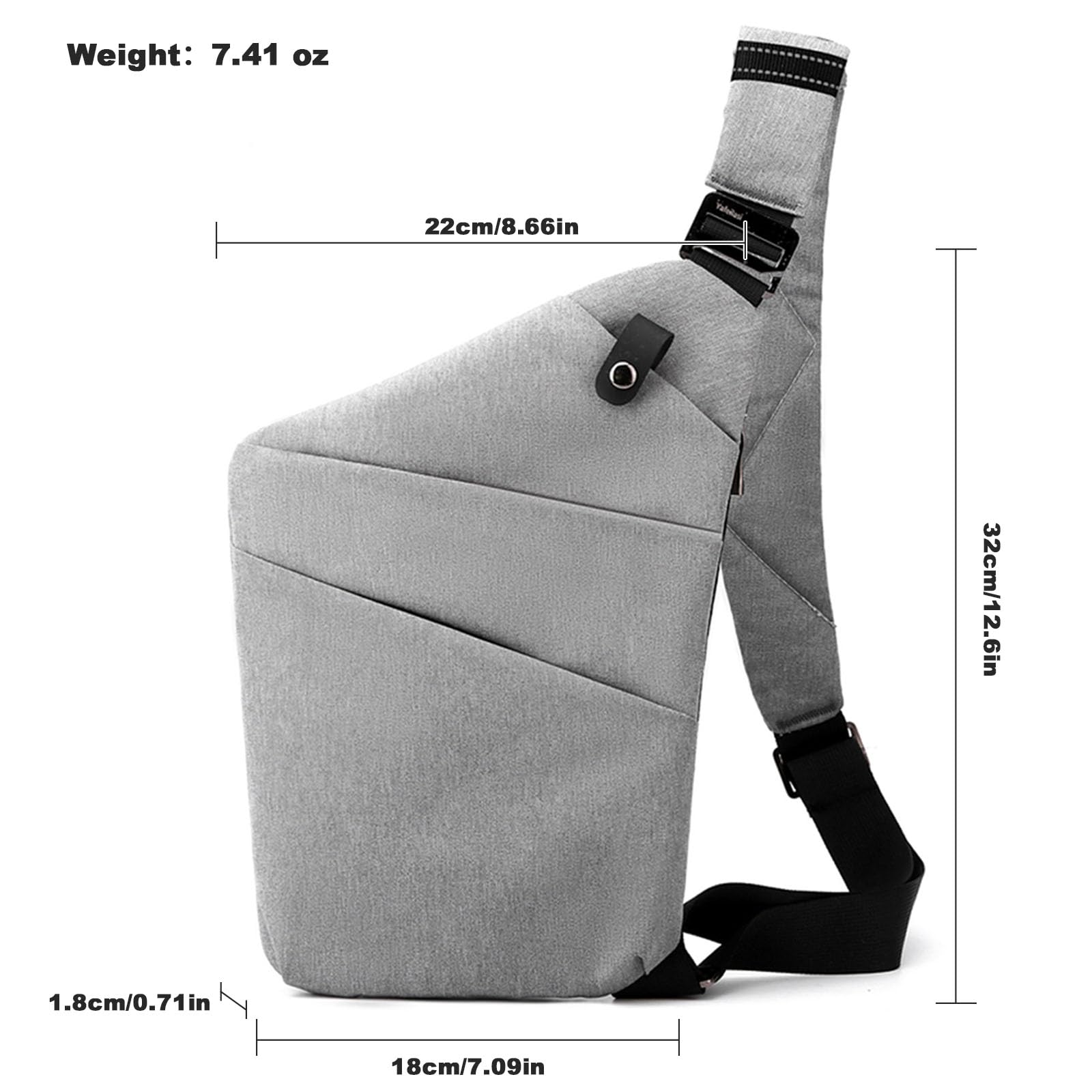 Borsa da viaggio antifurto, monospalla di grande capacità, borsa a tracolla al petto, alla moda, leggera, per viaggi e sport