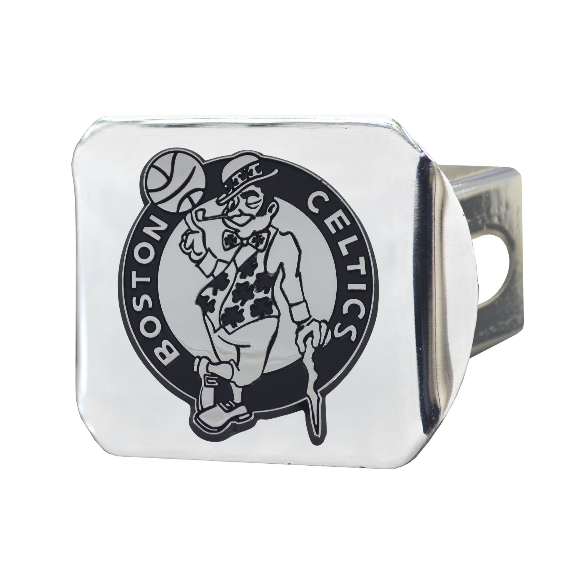 FANMATS 15114 Boston Celtics Chrome Metal Hitch Cover with Chrome Metal 3D Emblem