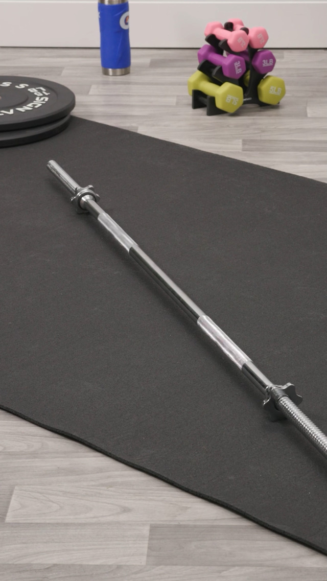 Sunny Health & Fitness 60 Inch Threaded Chrome Barbell Bar, 1 Inch