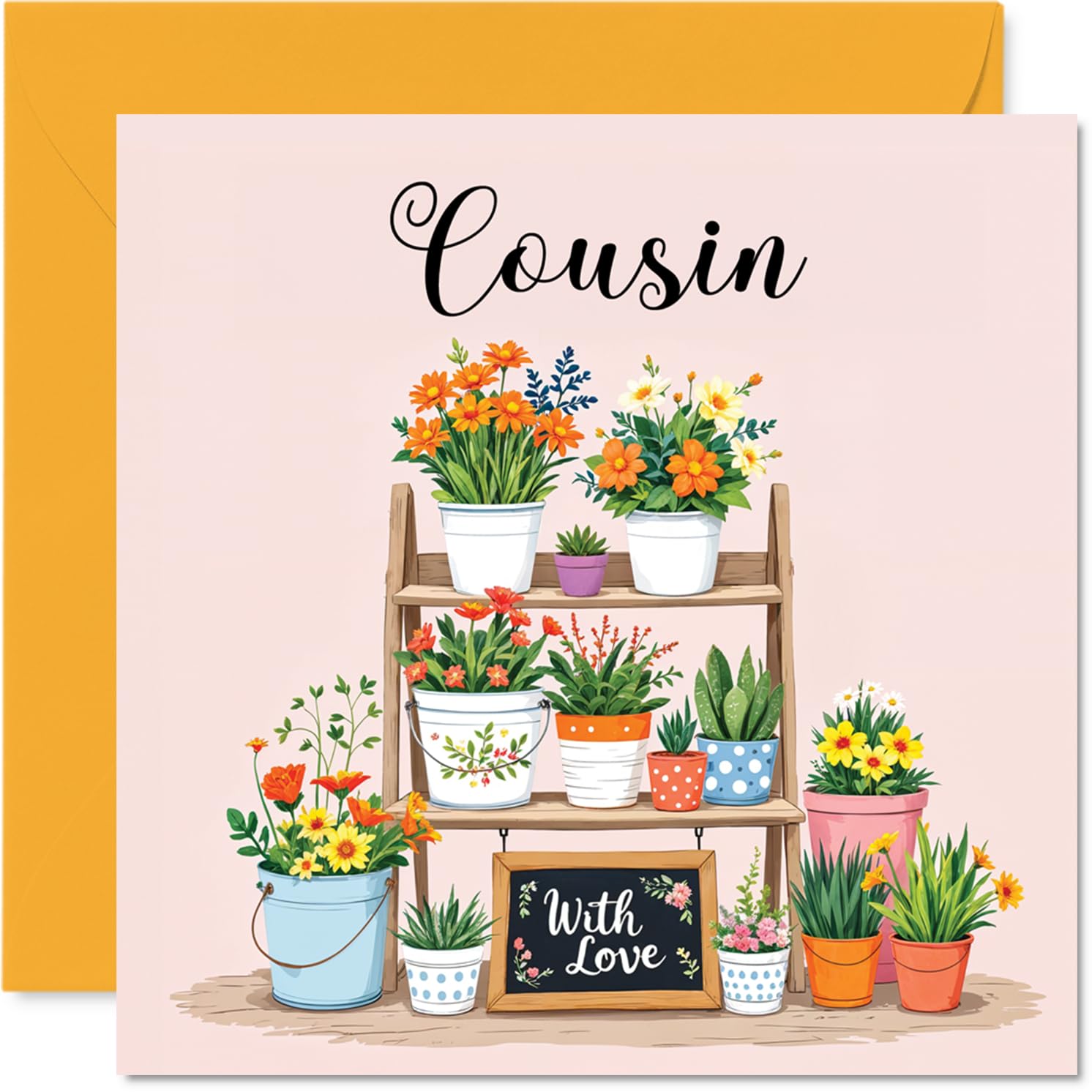 Cousin Birthday Card, Flowers With Love