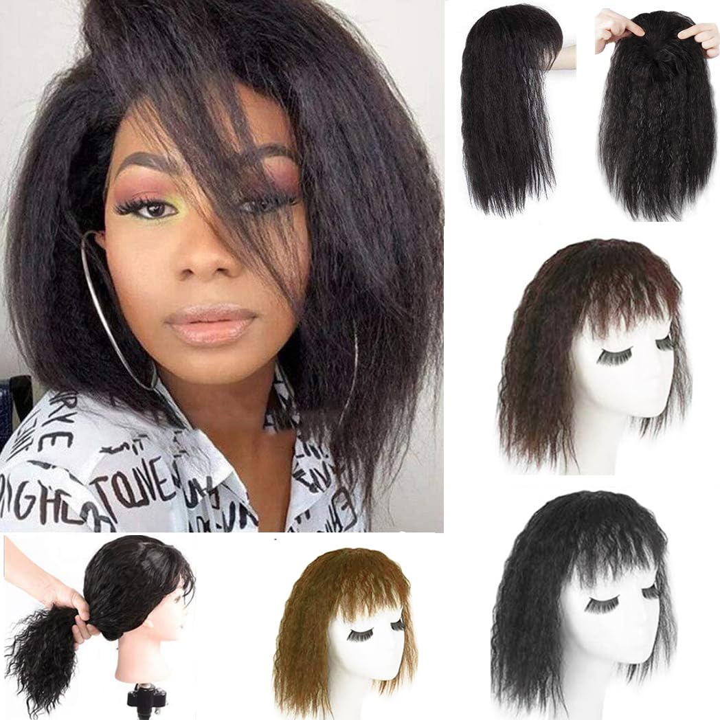 ICRAB 3.1"x4.7" Fluffy Hair Topper Kinky Straight Human