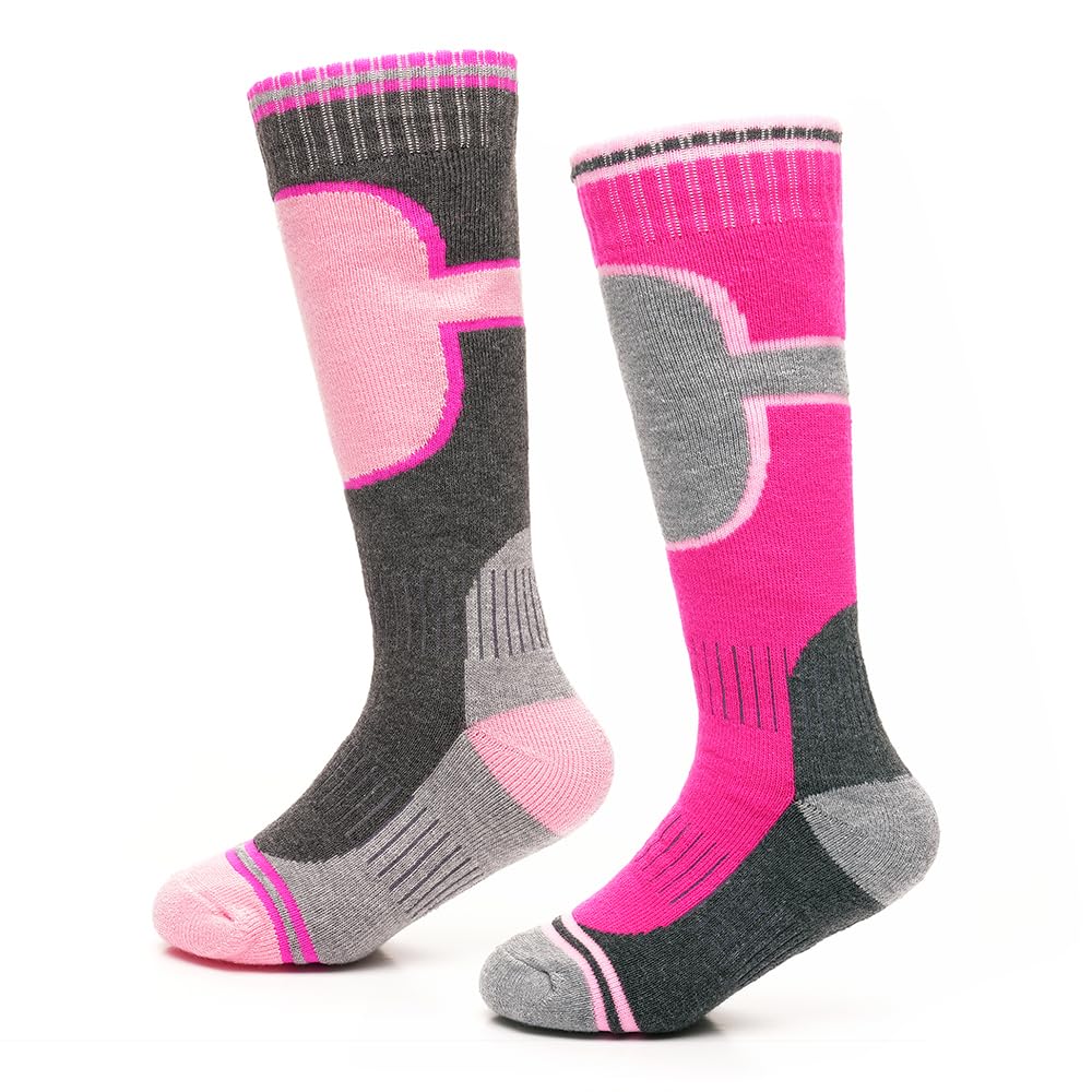 Slumber Hut Lot de 4 paires de chaussettes thermiques d'hiver pour adultes et enfants