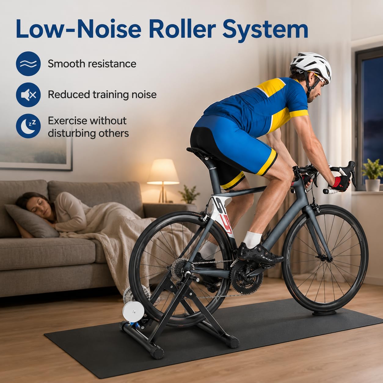 Home Trainer Bicicleta Entrenador de Bicicleta Home Trainer Diseño Ajustable Fluid Bike Trainer Banco de Entrenamiento de Bicicleta Fluido,Adecuado para Bicicletas de 26-29 Pulgadas, Bicicletas de