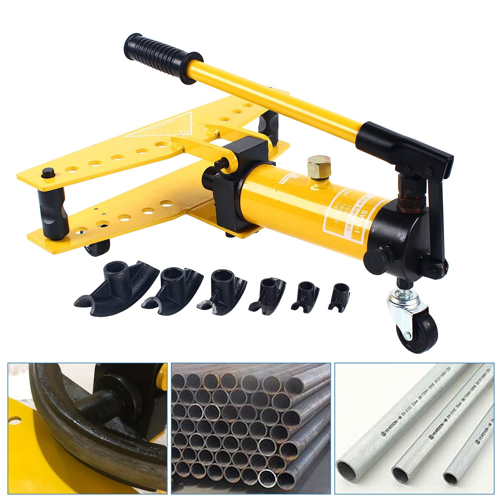 Manuelle Hydraulische Rohrbiegemaschine, Multifunktions-Hochleistungsbiegemaschine, Mit 6 Matrizen, Arbeitsbereich 13–34 Mm, Zwei-Gang-Einstellung, Einmaliges Formen, Für Den Rohrleitungsbau