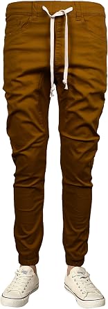 Guytalk Mens Hip Hop Jogger Pants Twill Slim Fit