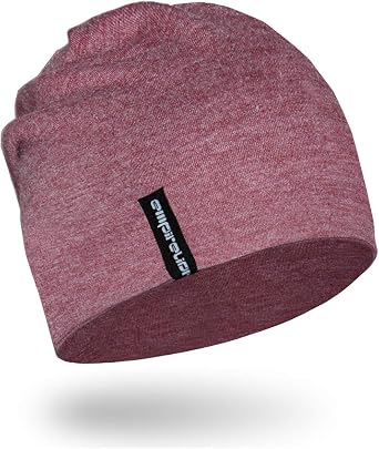 Mens Running Beanie Hat, 9" Lightweight Helmet Liner Skull Cap | 60% Cotton 40% Polyester | Soft Lightweight Knit | Snug Under Helmet | Sleep Cap for Night Rest