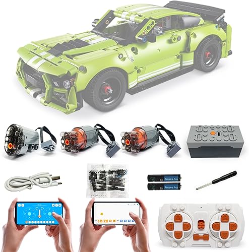 Technik Juego de motores para Lego 42138 Technic Ford Mustang Shelby GT500, APP 4 modos de control, actualización con 3 motores y juego de control