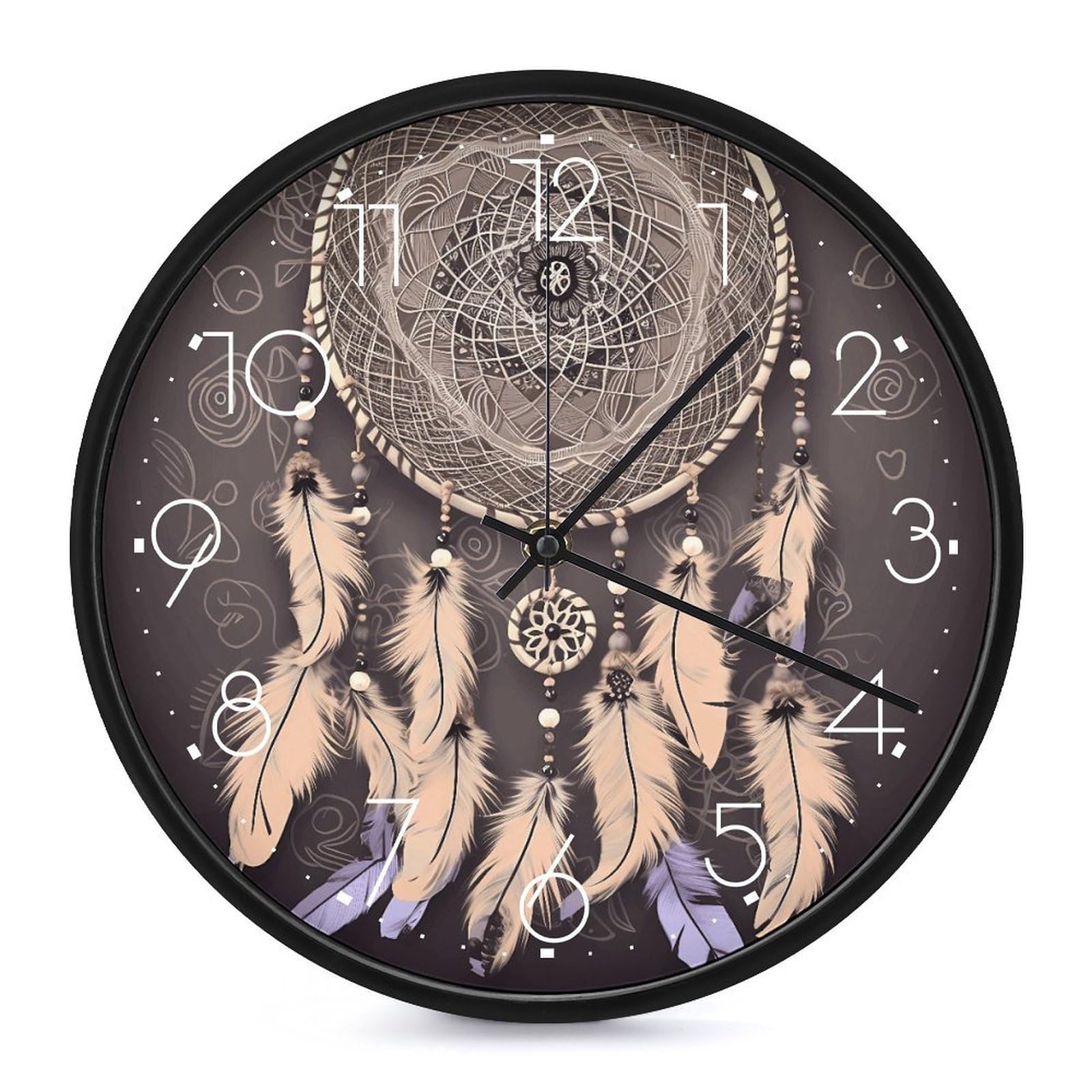 Horloge murale vintage ronde silencieuse sans tic-tac 25,4 cm
