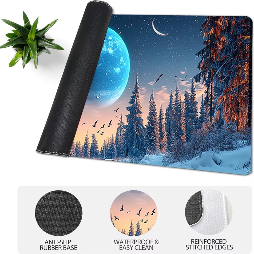 Podkładka pod mysz do gier XXL gwiaździste niebo krajobraz, podkładka pod mysz XXL - 1200 x 600 x 3 mm - podkładka pod mysz matowa, bardzo duża podkładka pod biurko dla graczy, antypoślizgowa podstawa