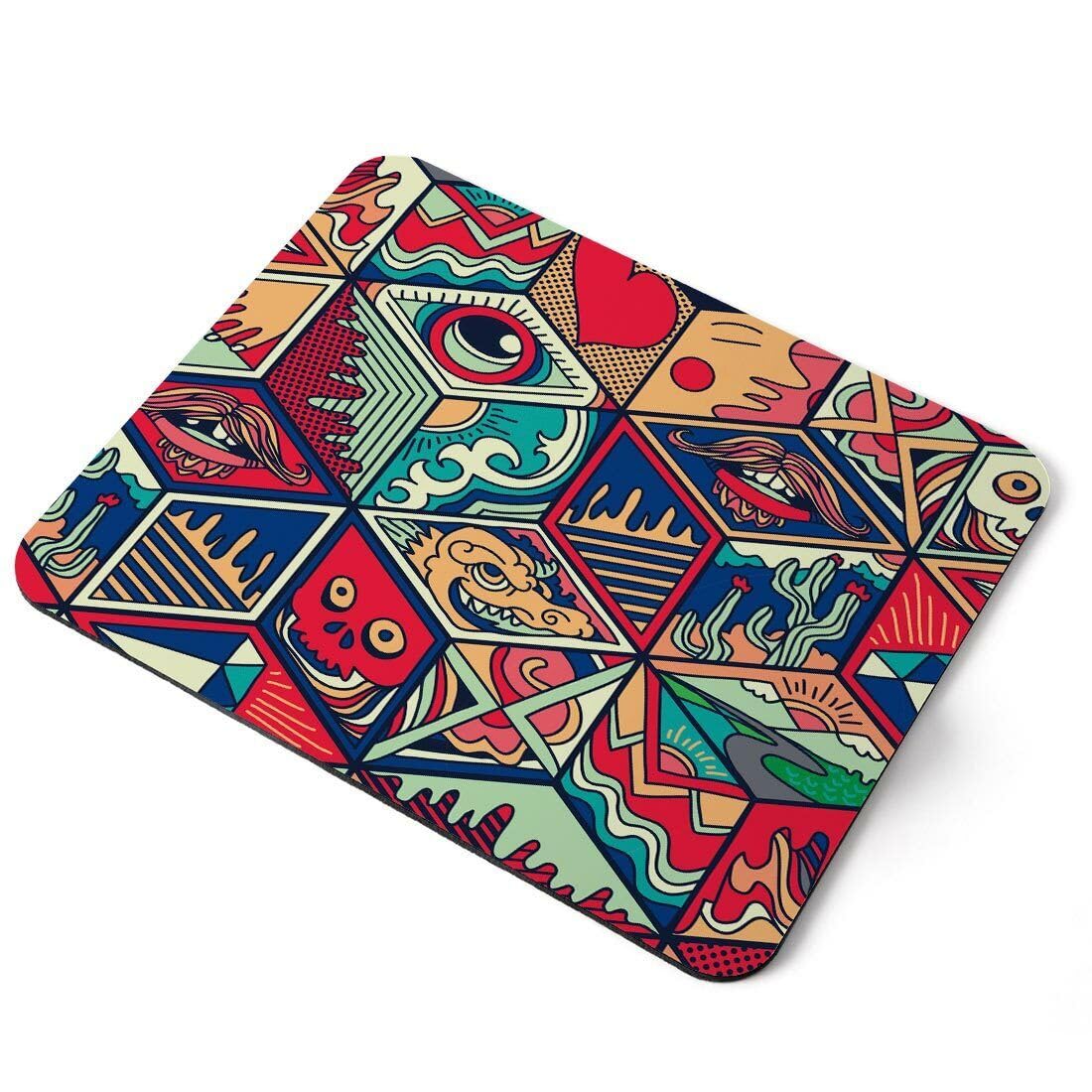 MIKKA ENTERPRISES Mouse Mat Pad - Abstract Mexico Patterns Laptop PC Desk Office #3021 Printed Rubber Mouse pad, Home Office Use, Non Slip