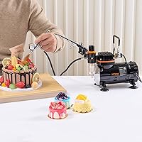 Vista 9 de Kit de aerógrafo VEVOR, juego profesional de aerógrafo con compresor de 1/5 HP y 3 aerógrafos, kit de sistema de aerógrafo con aerógrafos de acción