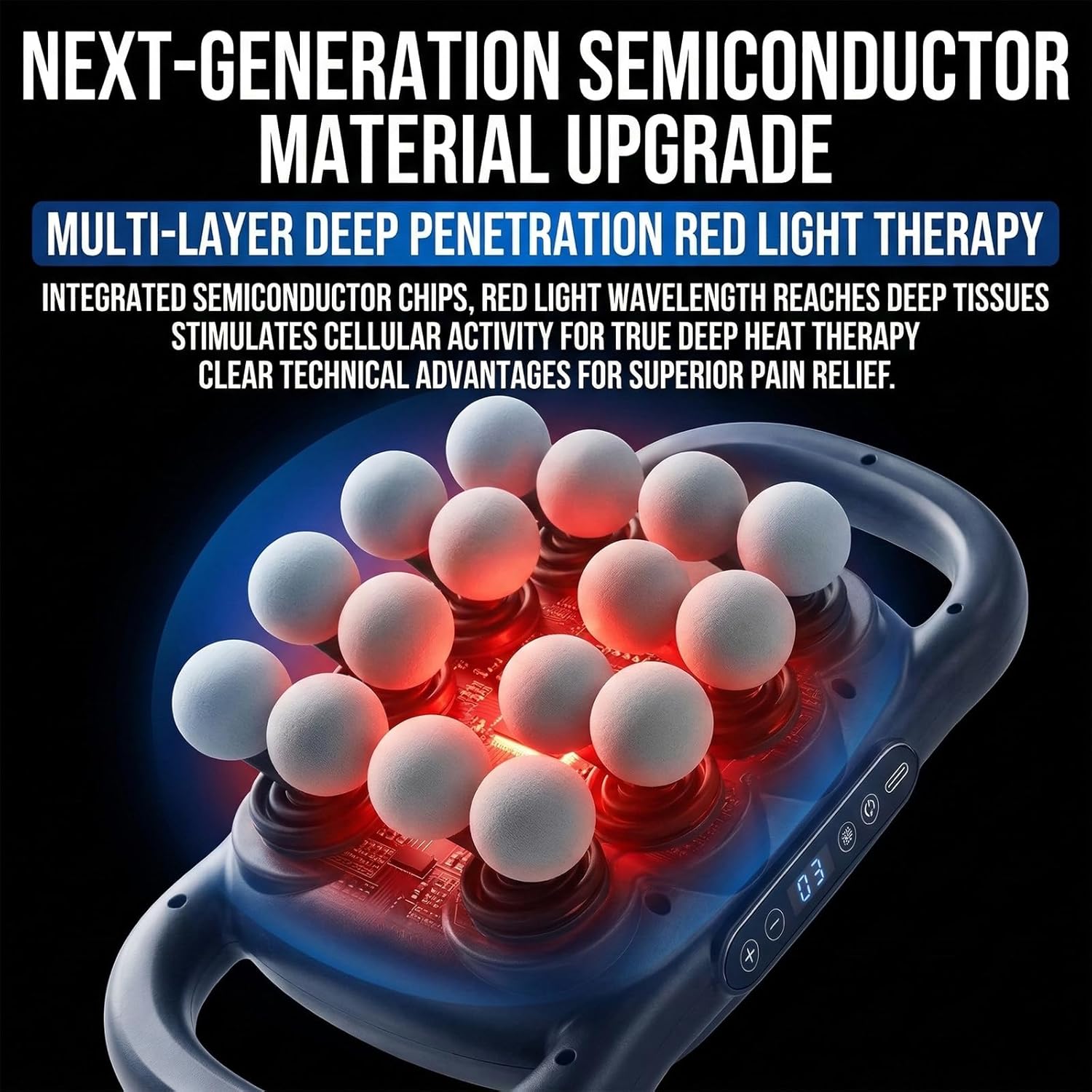 16-Head Massage Gun Deep Tissue, 9 Speeds & 9 Models Electric Percussion Muscle Massager, Quiet Portable Back Massager for Pain Relief, Relaxation for Back, Neck, Shoulders, Legs, Feet