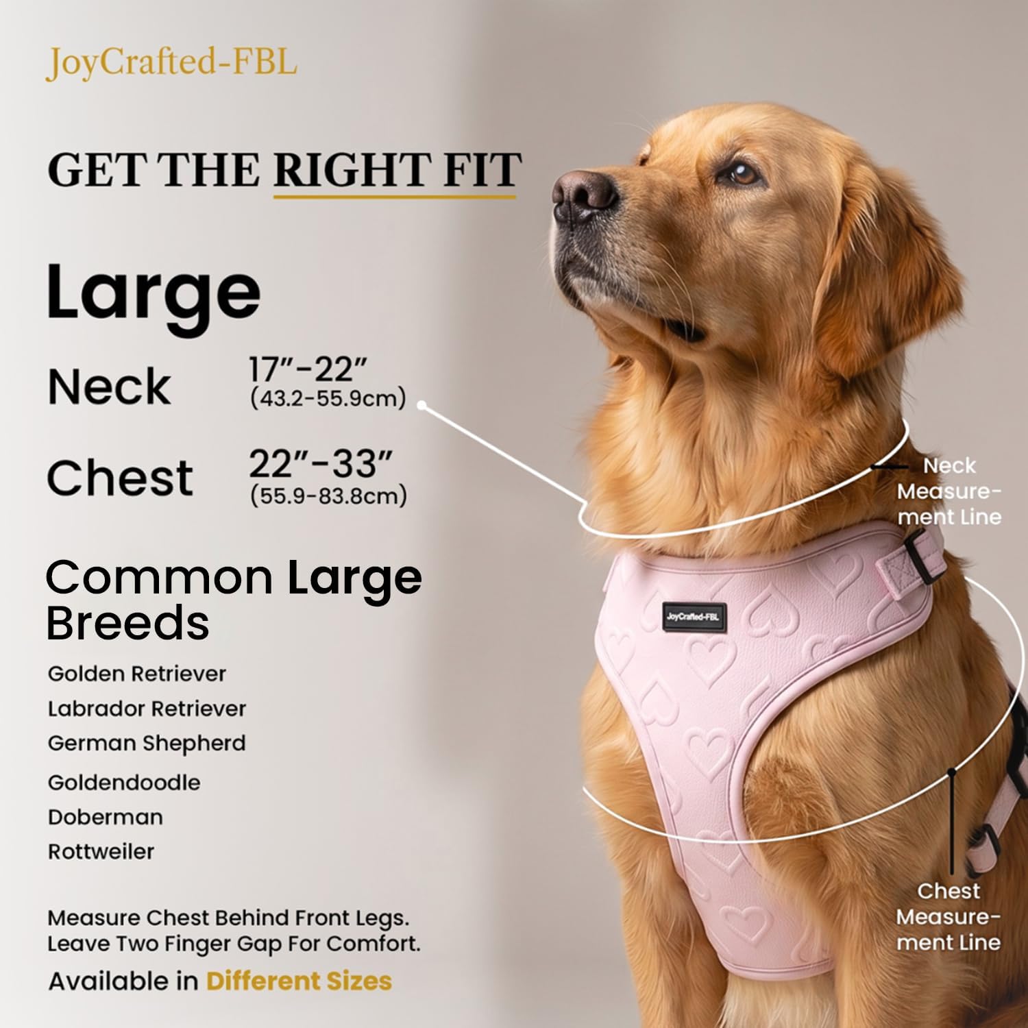 No Pull Dog Harness | Lightweight Breathable Neoprene Harness, Cute Heart Pattern, Adjustable Step-in Vest with Secure Back D-Ring, Soft Padded, for XXS-L Dogs – Harness Only Pink
