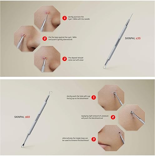 Miniatura 2 de Suvorna Ador, Cuidado de la piel, remueve manchas y granitos, Extractor con aguja puntiaguda lanceta, 1112