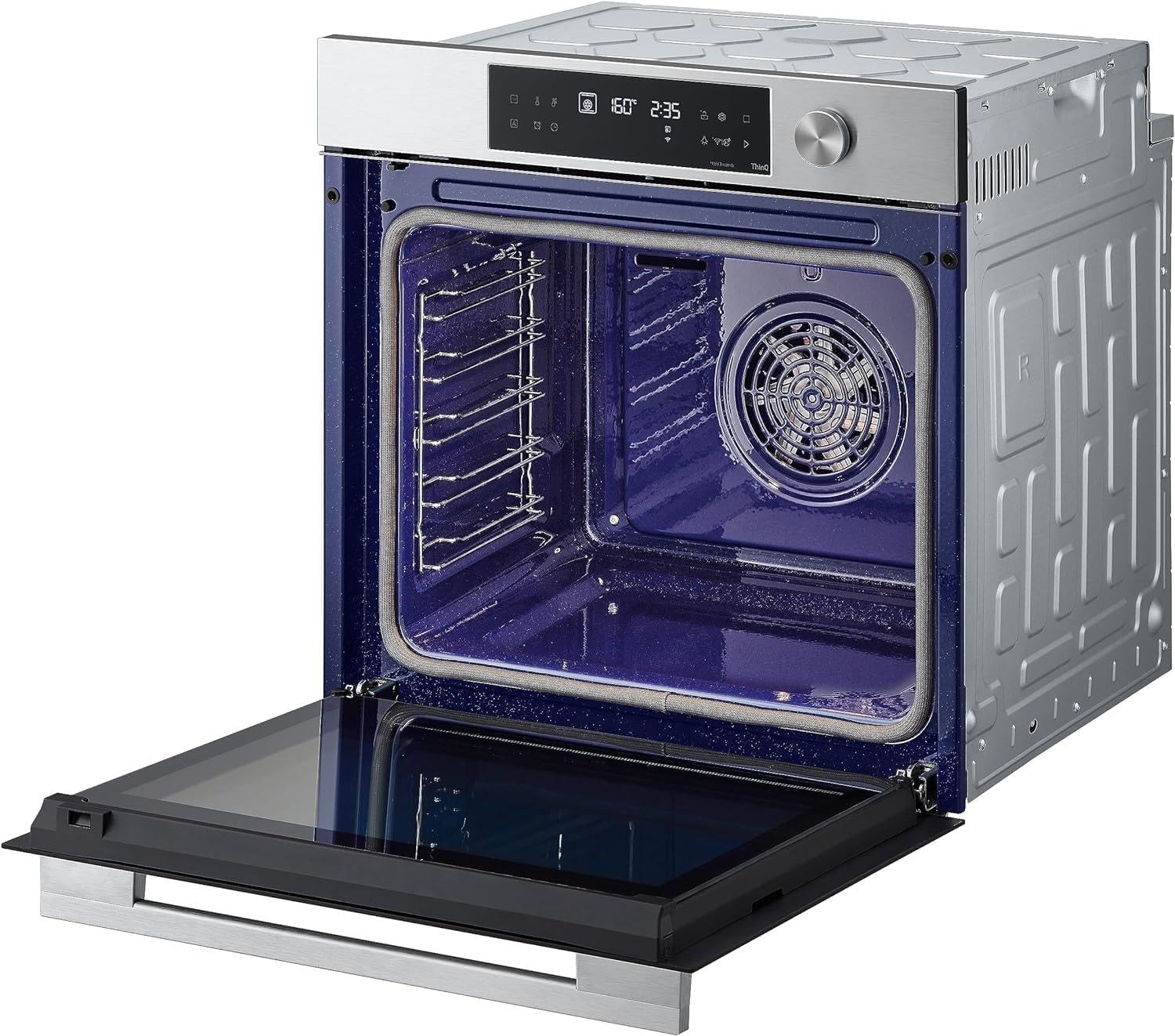 LG InstaView WSED7612S Forno da Incasso Multifunzione, Classe A+, 76L, 300°C Air Fry, Sous Vide, Modalità Pizza, Sistema ProBake Convection, EasyClean, Pirolisi, WiFi, Isolamento 4 Vetri, Nero
