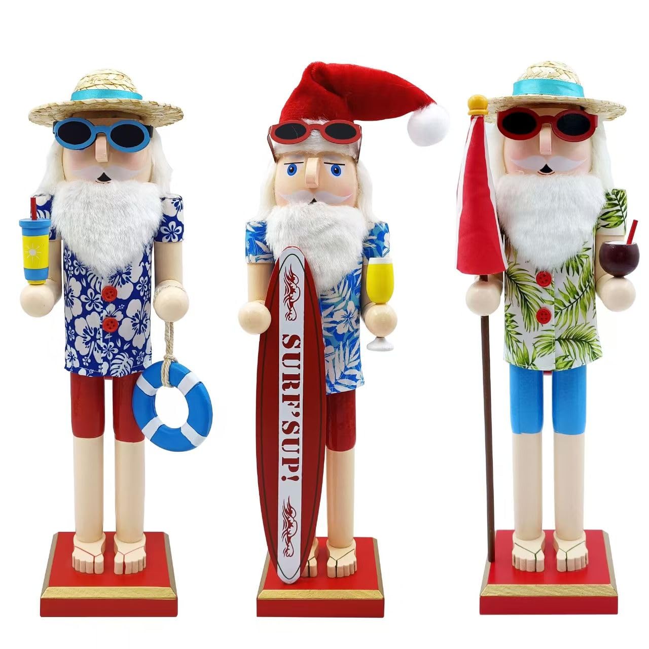 Amazon.com: Rekeell Beach Santa Nutcracker Collection, Hawaiian