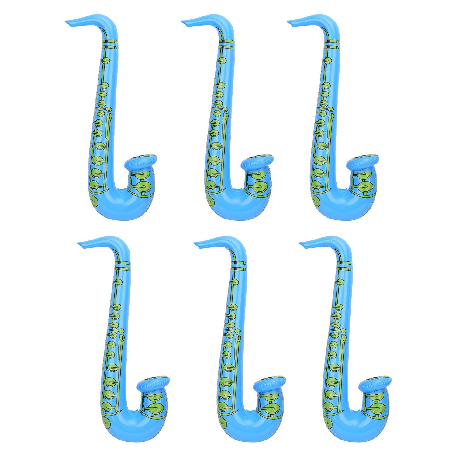 Trimming Shop Inflatable Saxophone Balloon 6pcs, Blue
