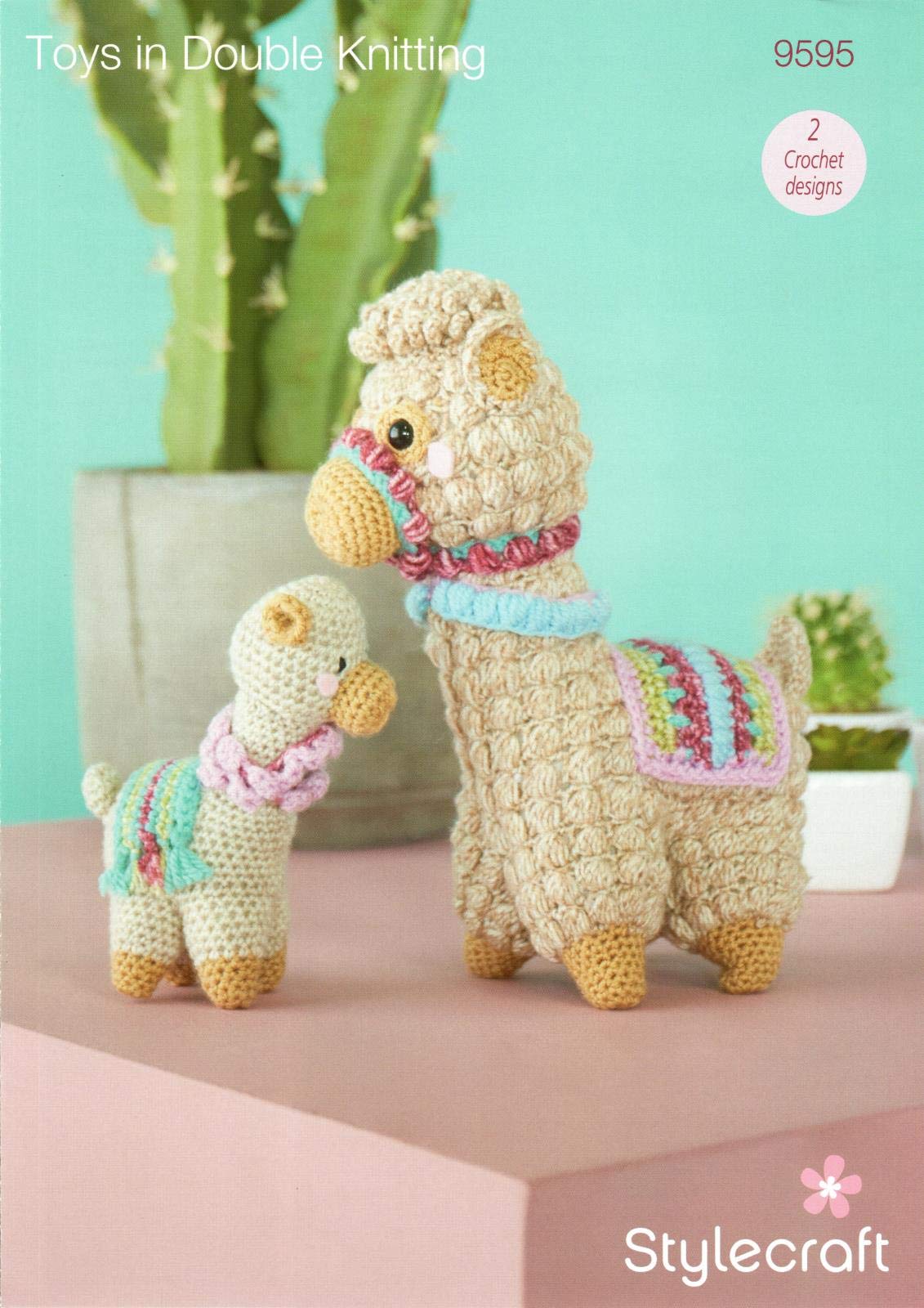 Stylecraft Toys in Double Knitting Pattern Amigurumi Llama and Baby 9595 2 Crochet Designs