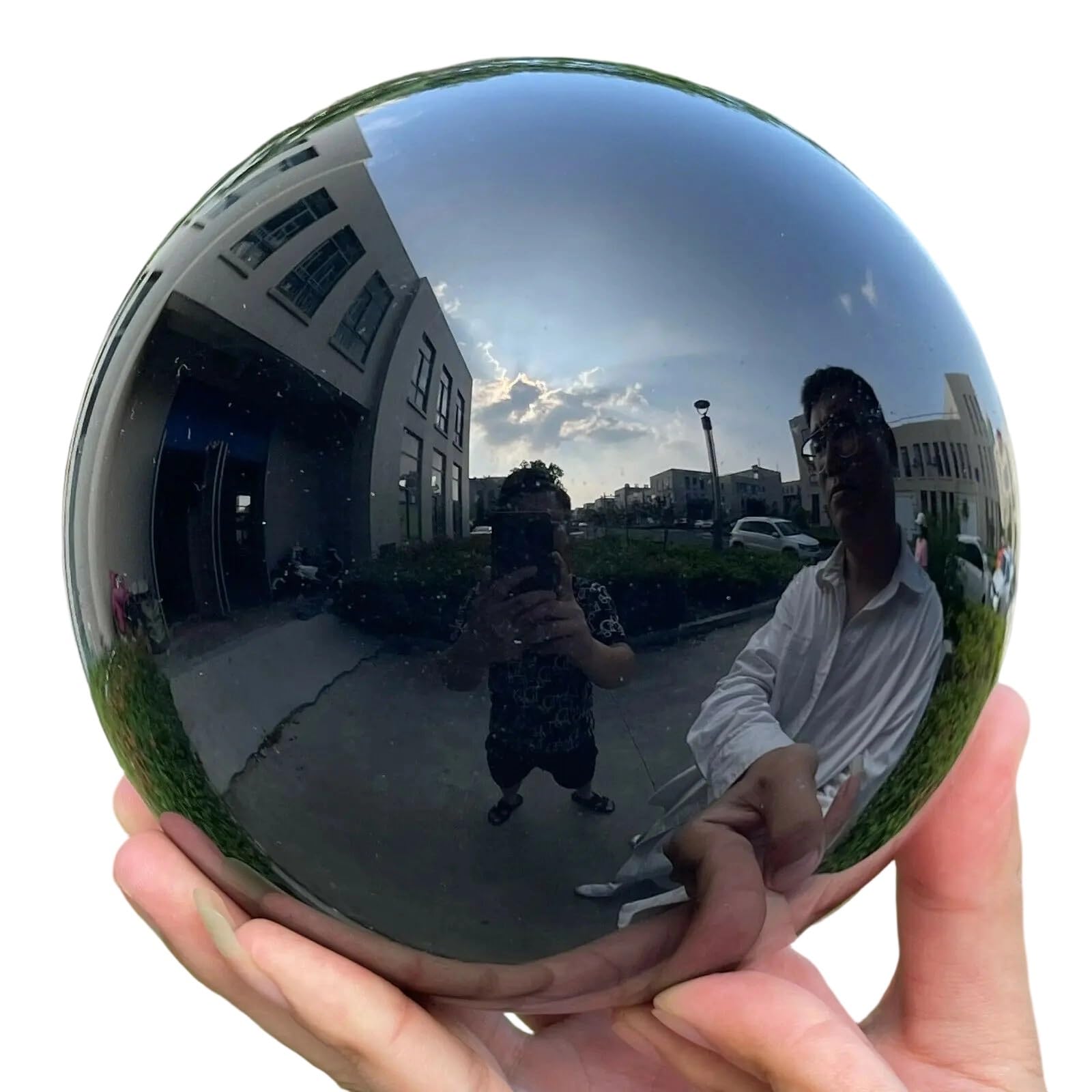 XZCASD Beautiful Large Natural Black Obsidian Sphere Crystal Ball for Home and Office Decoration(700-800g)